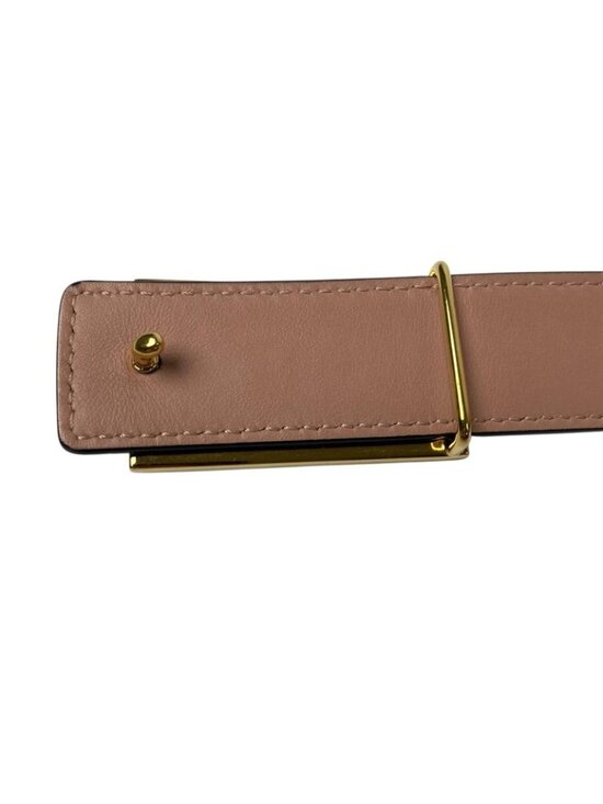 Fendi FF Leather Belt Buckle Black